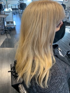View Women's Hair, Blowout, Hair Color, Blonde, Color Correction, Full Color, Highlights, Hairstyles, Straight - Emily Simon, La Salle, IL