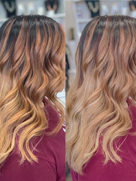 Image of  Women's Hair, Blowout, Hair Color, Balayage, Blonde, Black, Brunette, Color Correction, Foilayage, Ombré, Curly, Hairstyles, Beachy Waves