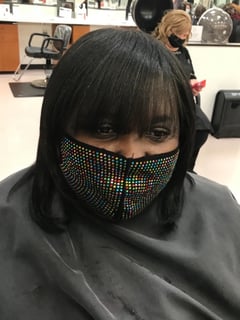 View Women's Hair, Bangs, Haircuts, Natural, Hairstyles, Silk Press, Permanent Hair Straightening - Natily Mayberry, College Station, TX