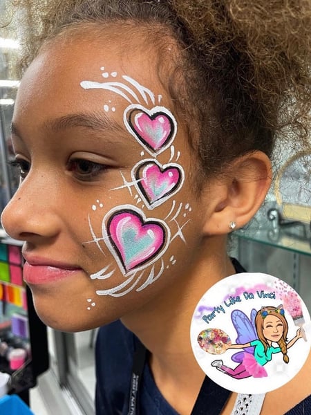 Image of  Face Painting, Shapes & Things, Hearts, Embellishments, Glitter