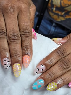 View Nails, Gel, Nail Finish, Short, Nail Length, Hand Painted, Nail Style - Mel, Metairie, LA