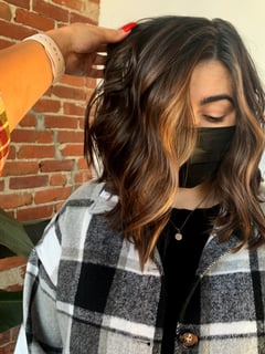 View Foilayage, Women's Hair, Brunette, Hair Color - Angelica Murphy, Worcester, MA