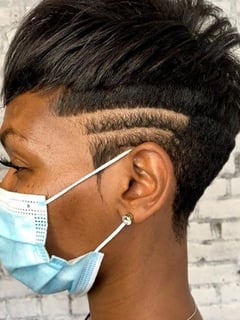 View Haircuts, Shaved, Short Ear Length, Pixie, Women's Hair - Marq , New York, NY