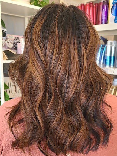 Image of  Blowout, Women's Hair, Hairstyles, Beachy Waves, Curly, Straight, Weave, Hair Extensions, Red, Hair Color, Brunette, Foilayage, Highlights, Full Color, Color Correction, Black, Fashion Color, Ombré, Blonde, Balayage, Long, Hair Length, Short Ear Length, Pixie, Short Chin Length, Shoulder Length, Medium Length, Keratin, Permanent Hair Straightening, Bangs, Haircuts, Curly, Blunt, Layered, Shaved, Bob