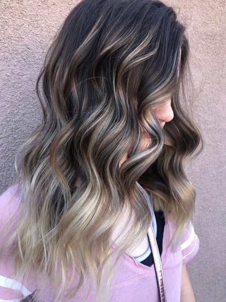Image of  Women's Hair, Balayage, Hair Color, Blonde, Brunette, Color Correction, Beachy Waves, Hairstyles