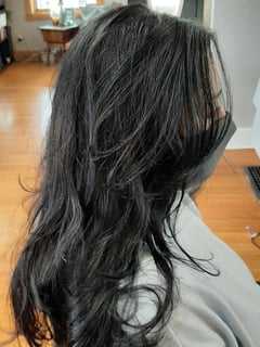 View Women's Hair, Black, Hair Color, Long, Hair Length, Layered, Haircuts - Becki Kennedy, Saint Charles, IL