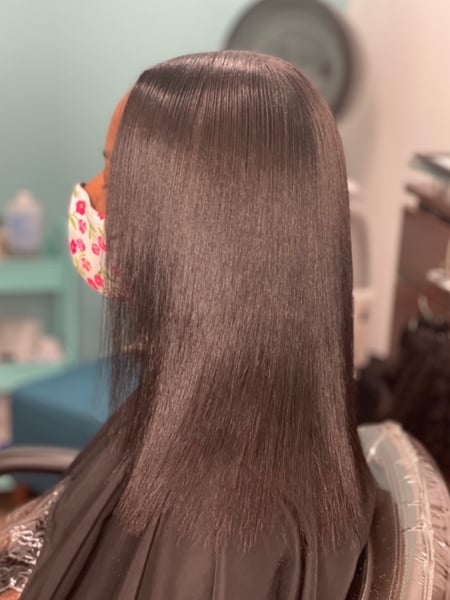 Image of  Women's Hair, Shoulder Length, Hair Length, Straight, Hairstyles, 4A, Hair Texture, Silk Press, Permanent Hair Straightening, Hair Restoration
