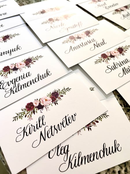 Image of  Calligraphy, Calligraphy Service, Place Cards