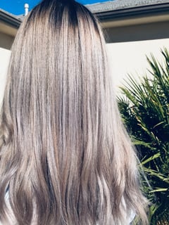 View Long Hair (Mid Back Length), Women's Hair, Hair Color, Highlights, Foilayage, Haircut, Hair Length - Brittany Klein, La Verkin, UT
