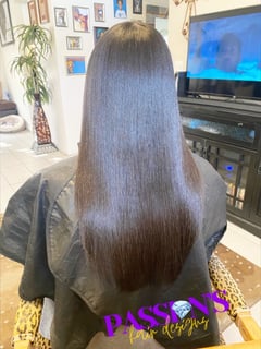 View Silk Press, Permanent Hair Straightening, Straight, Hairstyles, Natural, Hair Length, Long, Blowout, Women's Hair - Passion Finks, Las Vegas, NV