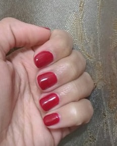 Image of  Nails, Nail Color, Red, Nail Finish, Acrylic, Short, Nail Length, Square, Nail Shape