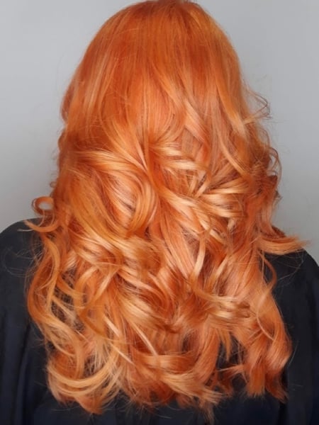 Image of  Blowout, Women's Hair, Curly, Hairstyles, Fashion Color, Hair Color