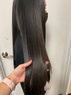 View Women's Hair, Hair Color, Brunette, Long, Hair Length, Keratin, Permanent Hair Straightening - Rebecca Kessler, Long Beach, CA