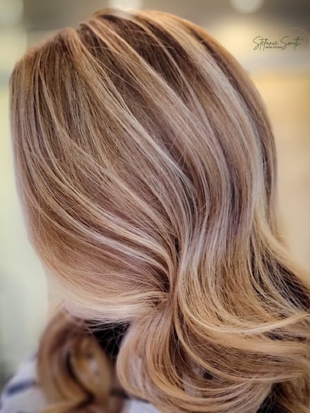 Image of  Blonde, Balayage, Long, Women's Hair, Hair Color, Hair Length