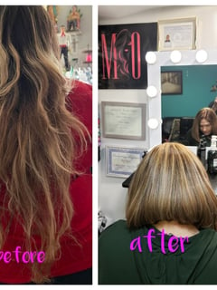 View Full Color, Foilayage, Fashion Hair Color, Color Correction, Brunette Hair, Blonde, Pixie, Black, Balayage, Hair Color, Blowout, Shoulder Length Hair, Short Hair (Chin Length), Women's Hair, Short Hair (Ear Length), Hair Length, Silver, Red, Ombré, Highlights - mauro ortega, New York, NY