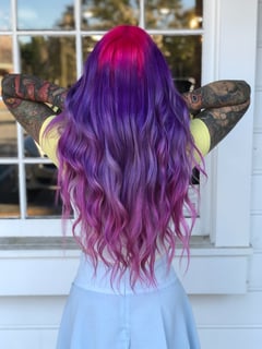 View Hair Color, Hair Extensions, Hairstyle, Beachy Waves, Color Correction, Fashion Hair Color, Women's Hair - Samantha Garland, Richmond, VA