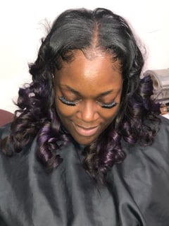 View Women's Hair, Fashion Color, Hair Color, Black, Ombré, Curly, Haircuts, Curly, Hairstyles, Hair Extensions, Protective, Weave - Norissa McCorvey, Detroit, MI