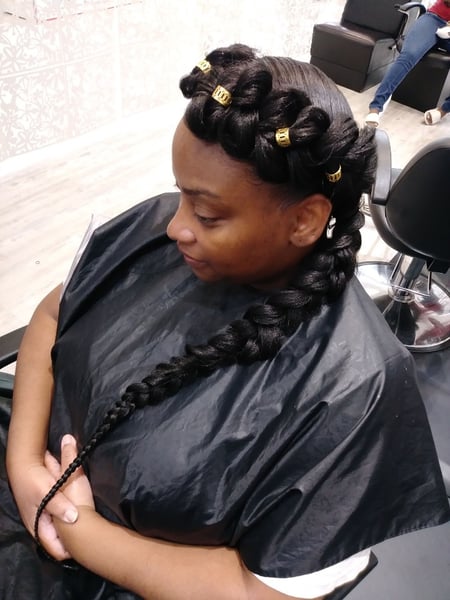 Image of  Boho Chic Braid, Hairstyles, Women's Hair, Weave, Protective, Braids (African American), Bridal, Hair Extensions