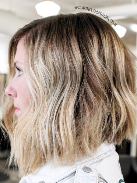 Image of  Women's Hair, Hair Color, Blowout, Foilayage, Blonde, Brunette, Highlights, Ombré, Short Chin Length, Hair Length, Shoulder Length, Bob, Haircuts, Beachy Waves, Hairstyles