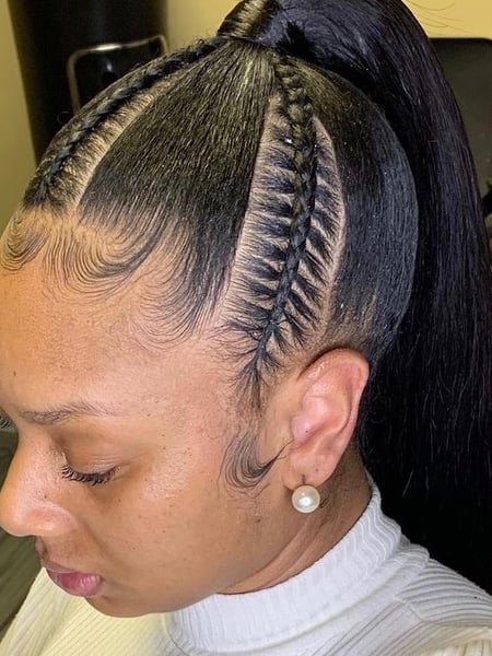 Image of  Women's Hair, Black, Hair Color, Medium Length, Hair Length, Braids (African American), Hairstyles, Hair Extensions