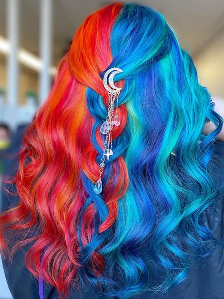 Image of  Women's Hair, Hair Color, Fashion Color, Hair Length, Medium Length, Beachy Waves, Hairstyles