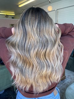 View Foilayage, Women's Hair, Hair Color, Balayage, Blonde, Highlights, Ombré, Beachy Waves, Hairstyles, Curly - Sovanara chhom, San Diego, CA
