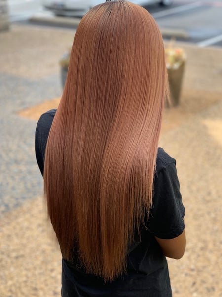 Image of  Women's Hair, Hair Color, Color Correction, Straight, Hairstyles, 3B, Hair Texture, Silk Press, Permanent Hair Straightening