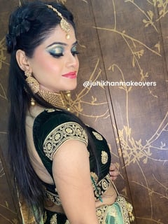 View Makeup, Fair, Skin Tone, Bridal, Look, Green, Colors - Juhi Khan, Delhi, IA
