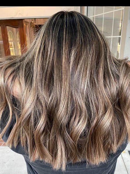 Image of  Haircuts, Women's Hair, Bob, Layered, Blunt, Curly, Bangs, Beachy Waves, Hairstyles, Curly, Straight, Hair Extensions, Hair Color, Highlights, Full Color, Color Correction, Black, Ombré, Blonde, Balayage, Foilayage, Brunette, Red, Silver, Long, Hair Length, Pixie, Short Ear Length, Short Chin Length, Shoulder Length
