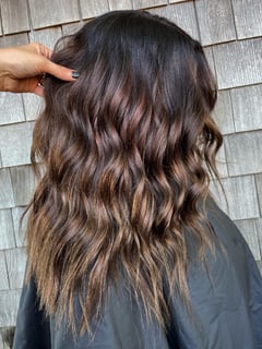 View Long Hair (Mid Back Length), Hairstyle, Beachy Waves, Balayage, Hair Color, Women's Hair, Hair Length - Kristina Bates, Yukon, OK