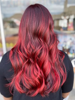 View Fashion Color, Hairstyles, Curly, Haircuts, Curly, Hair Length, Long, Red, Hair Color, Women's Hair - PJ Thompson, Picayune, MS
