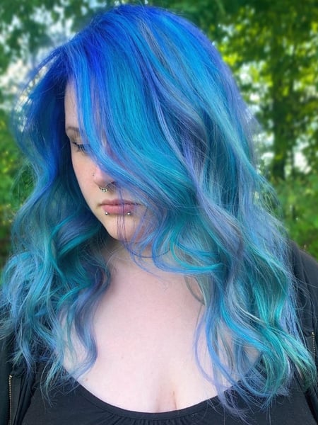 Image of  Women's Hair, Fashion Color, Hair Color, Beachy Waves, Hairstyles