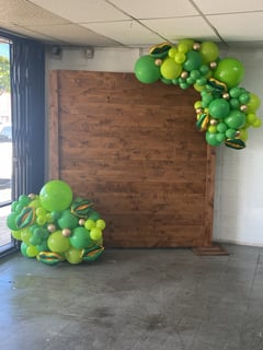 View Arrangement Type, Event Type, Birthday, Baby Shower, Wedding, Graduation, Holiday, Valentine's Day, Corporate Event, Colors, Gold, Green, Accents, Characters, Balloon Column, School Pride, Balloon Decor, Balloon Wall, Balloon Composition, Balloon Garland, Balloon Arch - Devine Kreations, Los Angeles, CA