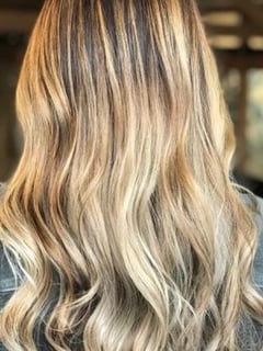 View Hairstyle, Beachy Waves, Hair Length, Long Hair (Mid Back Length), Highlights, Hair Color, Blonde, Women's Hair - Monte , San Francisco, CA
