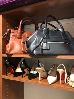 View Closet Organization, Hats, Handbags, Jewelry, Folded Clothes, Shoe Shelves, Hanging Clothes, Professional Organizer - Esther Friedman, Montclair, NJ