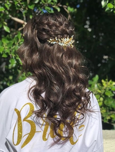 Image of  Women's Hair, Brunette, Hair Color, Full Color, Hair Length, Long, Layered, Haircuts, Boho Chic Braid, Hairstyles, Bridal