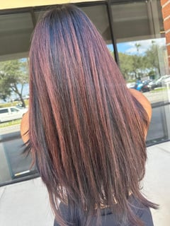 View Red, Fashion Color, Long, Women's Hair, Hair Color, Hair Length - serena leo, Brandon, FL
