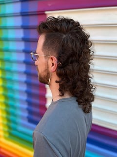 View Medium Fade (Men's Hair), Haircut, Men's Hair, Shoulder Length Hair (Men's Hair), Mullet (Men's Hair), Hairstyle, Curly, Haircut, Women's Hair, Hairstyle - Alex Ford, 
