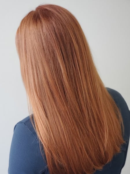 Image of  Women's Hair, Red, Hair Color, Full Color, Long, Hair Length, Layered, Haircuts, Straight, Hairstyles