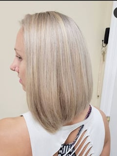 View Highlights, Hair Color, Blonde, Shoulder Length Hair, Hair Length, Bob, Haircut, Women's Hair, Blunt (Women's Haircut), Blowout, Keratin, Smoothing , Straight, Hairstyle - BRIANNA JERVISS, Boca Raton, FL