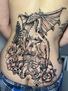 View Butt , Tattoos, Tattoo Style, Tattoo Bodypart, Black & Grey, Blackwork, Back - Chrissy Erhayel, Jacksonville, FL