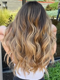 View Silver, Red, Fashion Color, Ombré, Blonde, Balayage, Brunette, Blowout, Hairstyles, Updo, Boho Chic Braid, Beachy Waves, Curly, Straight, Women's Hair, Hair Color, Highlights, Full Color, Color Correction, Bridal, Hair Extensions, Weave, Foilayage, Tape-In , Sew-In , Fusion - Hayley Widdes, San Diego, CA