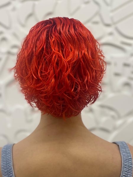 Image of  Women's Hair, Fashion Color, Hair Color, Red, Short Ear Length, Hair Length