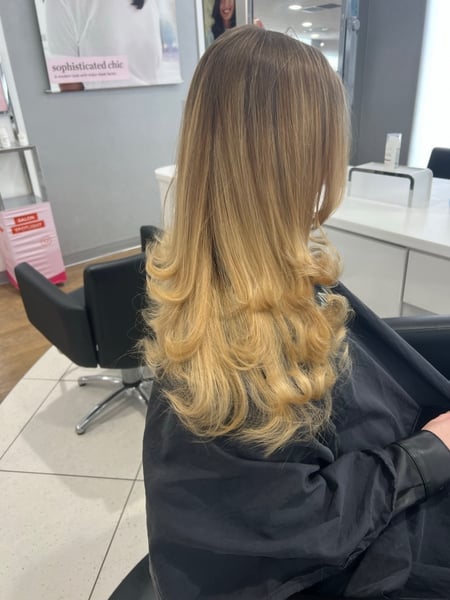 Image of  Bob, Haircuts, Women's Hair, Layered, Blunt, Curly, Blowout, Permanent Hair Straightening, Keratin, Silk Press, Hairstyles, Updo, Bridal, Hair Extensions, Curly, Straight, Perm, Hair Color, Highlights, Full Color, Color Correction, Balayage, Foilayage, Long, Hair Length, Short Ear Length, Pixie, Short Chin Length, Shoulder Length, Medium Length