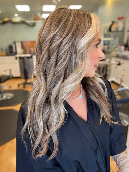 Image of  Blonde, Balayage, Hairstyles, Beachy Waves, Women's Hair, Hair Color, Highlights, Foilayage