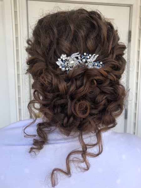 Image of  Women's Hair, Bridal, Hairstyles, Curly, Natural, Updo, Vintage, 2C, Hair Texture, 2B, 3A, 3B