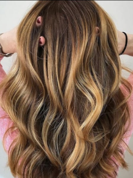 Image of  Women's Hair, Balayage, Hair Color, Highlights, Hair Length, Medium Length, Beachy Waves, Hairstyles