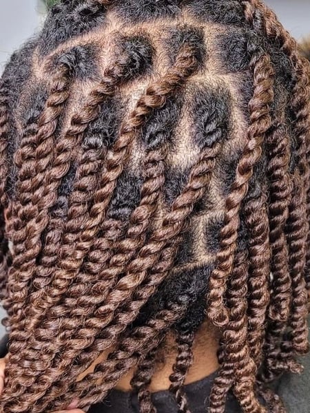 Image of  Women's Hair, Brunette, Hair Color, Fashion Color, Shoulder Length, Hair Length, Braids (African American), Hairstyles