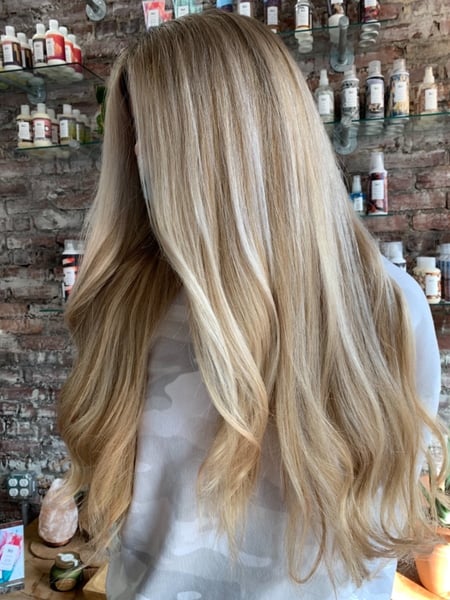 Image of  Women's Hair, Blowout, Hair Color, Foilayage, Blonde, Long, Hair Length
