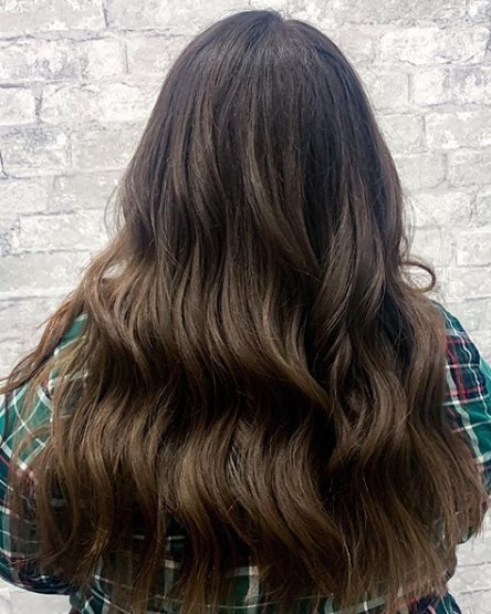 Image of  Women's Hair, Brunette, Hair Color, Color Correction, Long, Hair Length, Beachy Waves, Hairstyles